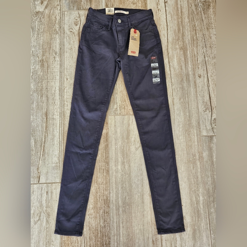 Levis 710 Super Skinny Jeans Womens 24 Ash Blue Mid Rise Stretch Denim NWT